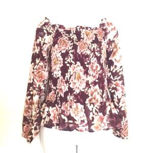 Womens chance n destiny Floral Print Women's Top - Burgundy.